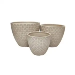 Pot Cover - Cream and White Large 30d x 25cm