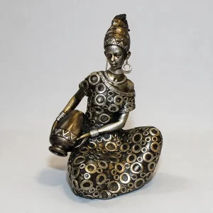 Bronze Girl with Rings Sitting