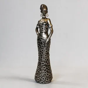 Bronze Girl with Rings Standing