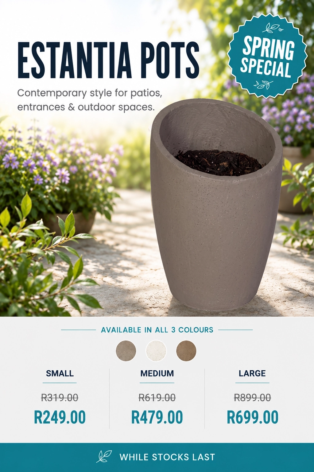 estantia pots2 Estantia pots spring special